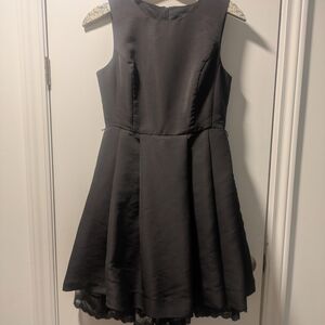 Jason Wu Black Fit & Flare Dress Lace Underlay Hem Sleeveless Elegant Size 6